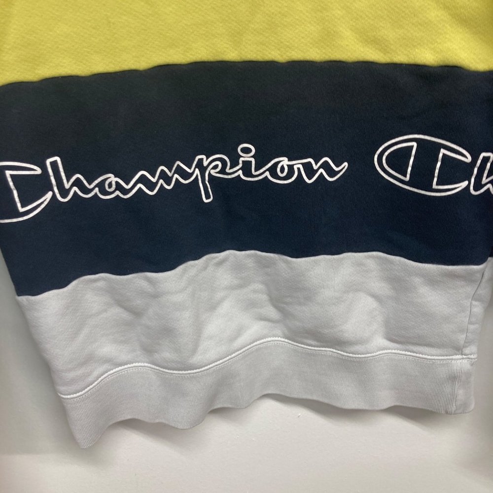 Champion Spellout Color Block Sweater Medium - image 2